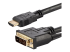 HDMIDVIMM6 - StarTech.com 6ft (1.8m) HDMI to DVI Cable, DVI-D to HDMI Display Cable (1920x1200p), Black, 19 Pin HDMI Male to DVI-D Male Cable Adapter, Digital Monitor Cable, M/M, Single Link - Närbild