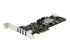 PEXUSB3S44V - Startech PCI Express (PCIe) SuperSpeed USB 3.0-kortadapter med 4 portar och 4 dedicerade kanaler på 5 Gbps ? UASP ? SATA/LP4-ström - Vänster vinkel